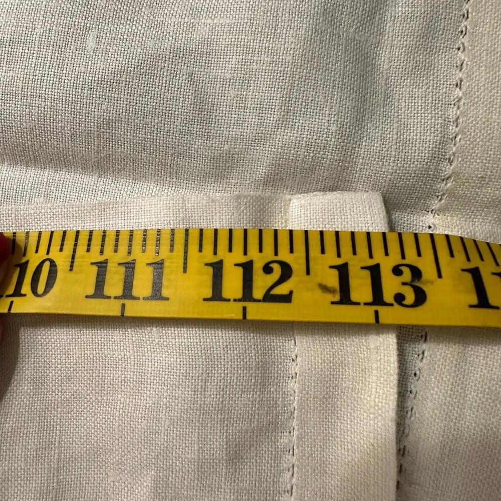 Vintage Hand-Stitched Irish Linen Tablecloth Cream Gold 63